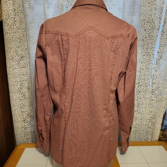 ROCKIES red/beige snap button western shirt size XL - Picture 4 of 6